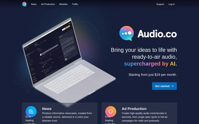 RadioNewsAI website screenshot