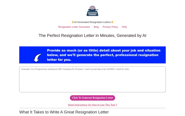 Resign.ai website screenshot