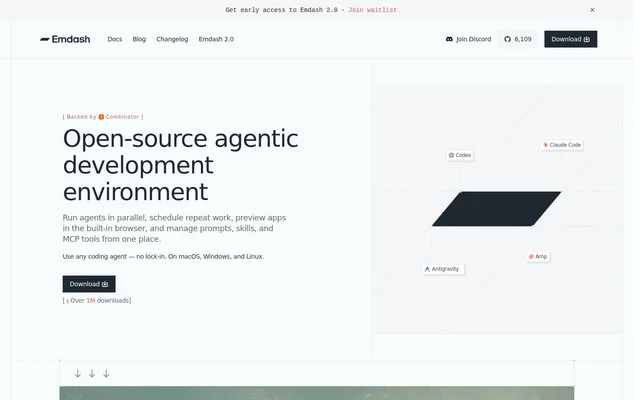 Emdash website screenshot