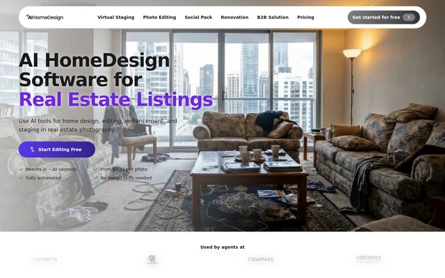 AI HomeDesign website screenshot
