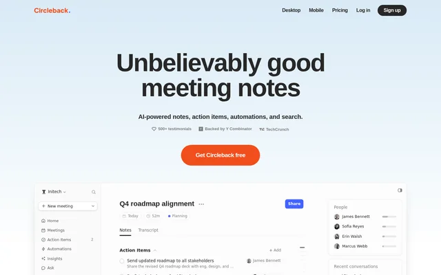 Circleback website screenshot