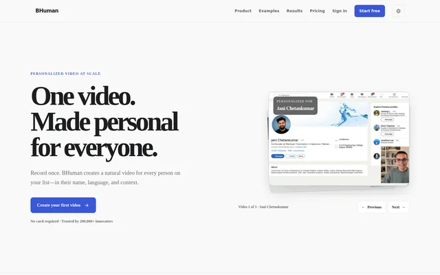 BHuman website screenshot