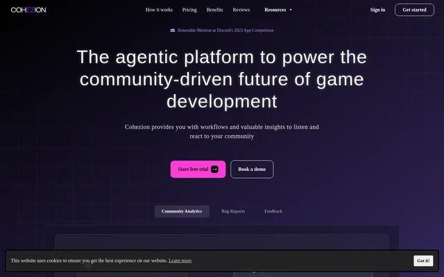 COHEZION website screenshot