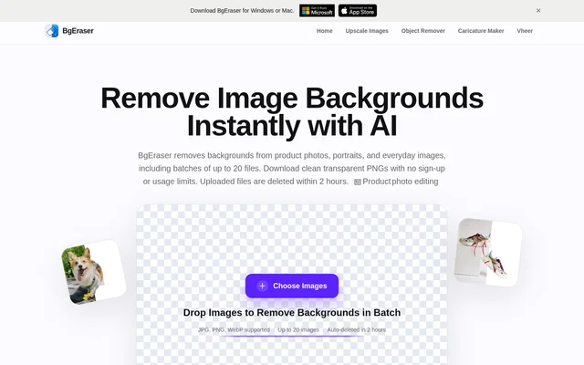BgEraser website screenshot