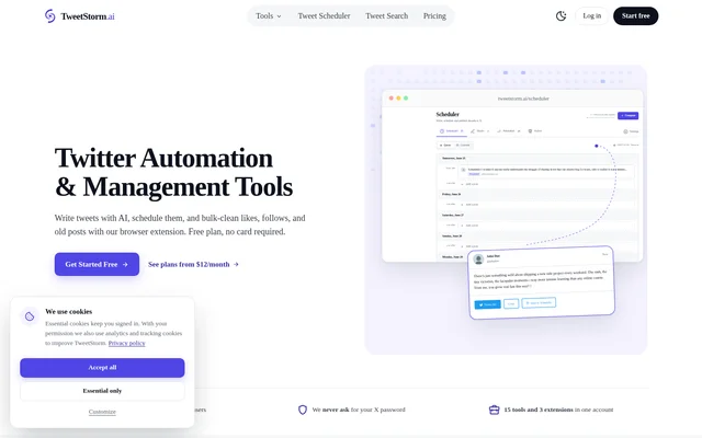 TweetStorm.ai website screenshot