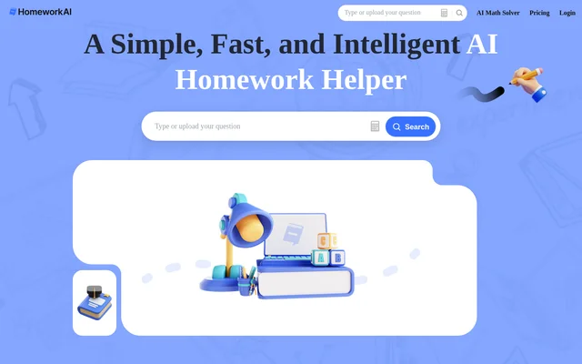 Homework AI website screenshot