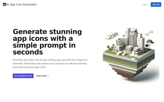 AI App Icon Generator website screenshot