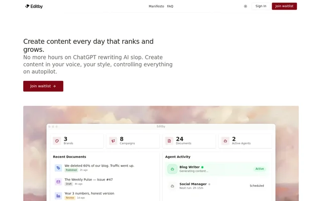 Editby website screenshot