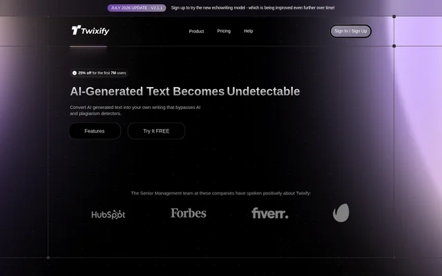 Twixify website screenshot