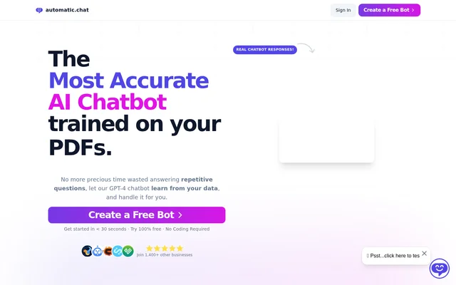 Automatic Chat website screenshot