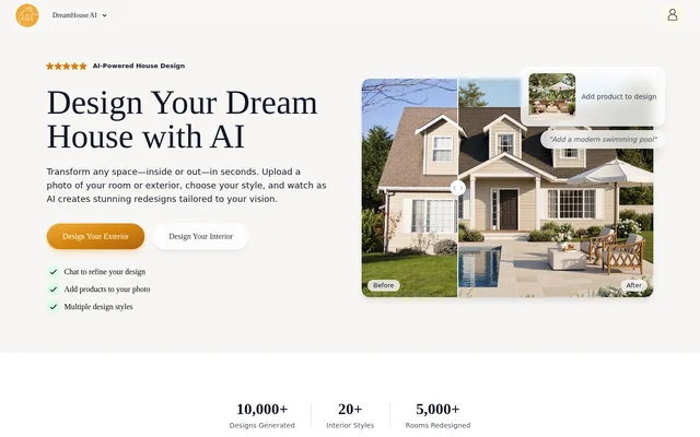 DreamHouse AI website screenshot
