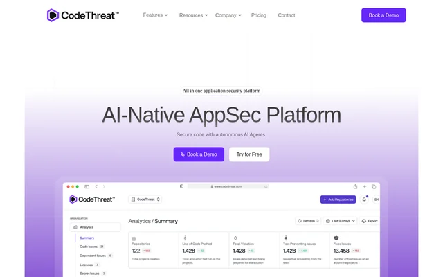CodeThreat website screenshot