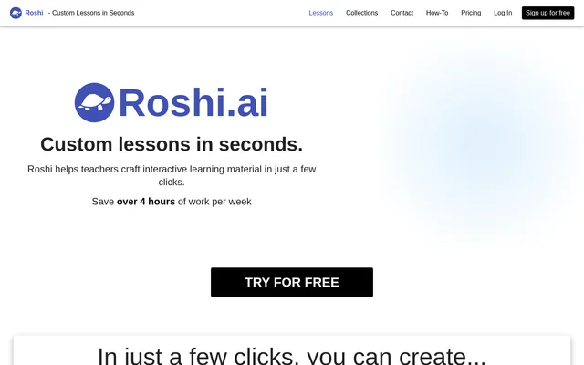 Roshi website screenshot