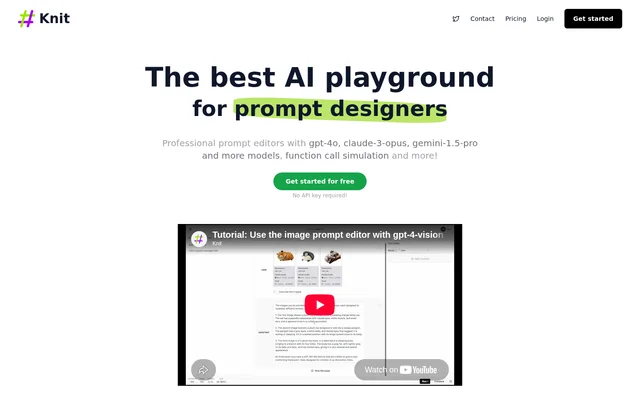 Knit website screenshot