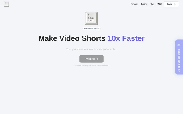 MakeShorts website screenshot