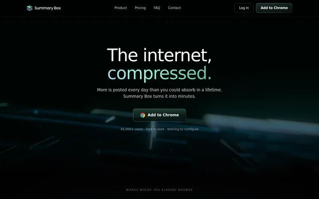 Summary Box website screenshot