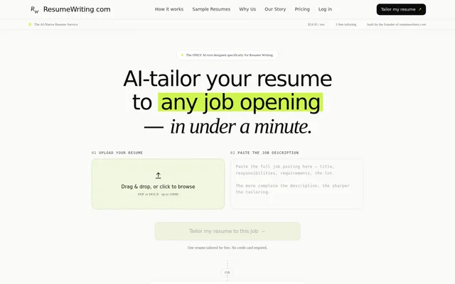 ResumeWriting.com website screenshot