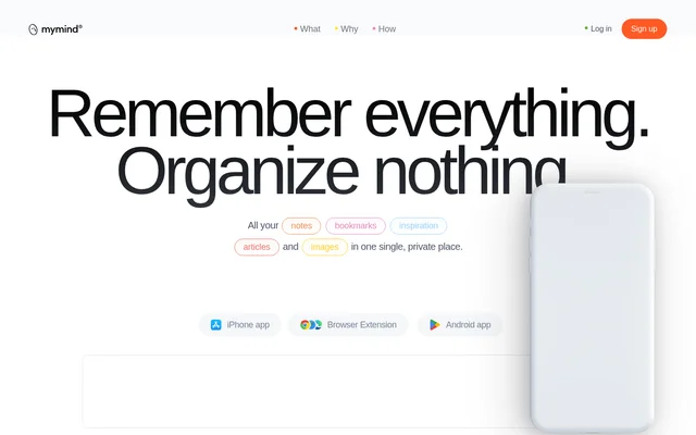 mymind website screenshot