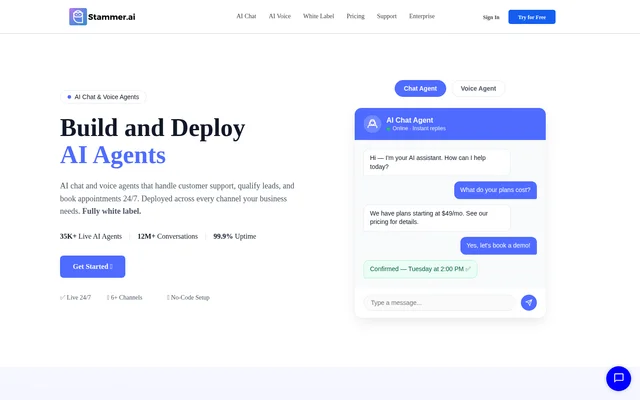 Stammer.ai website screenshot