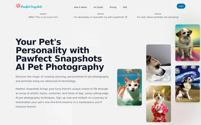 Pawfect Snapshots website screenshot
