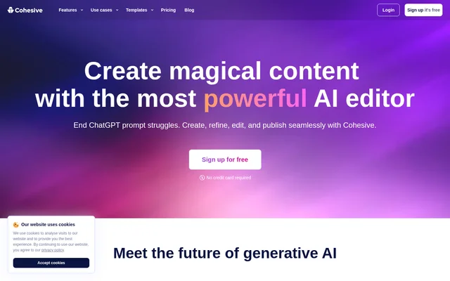 Cohesive AI website screenshot