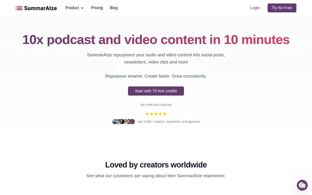 SummarAIze website screenshot