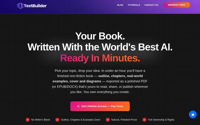 TextBuilder website screenshot