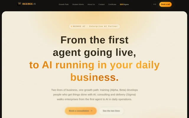 BeeBee AI website screenshot