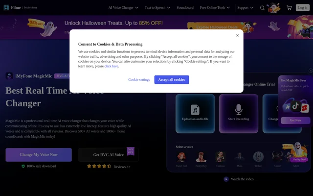 iMyFone MagicMic website screenshot