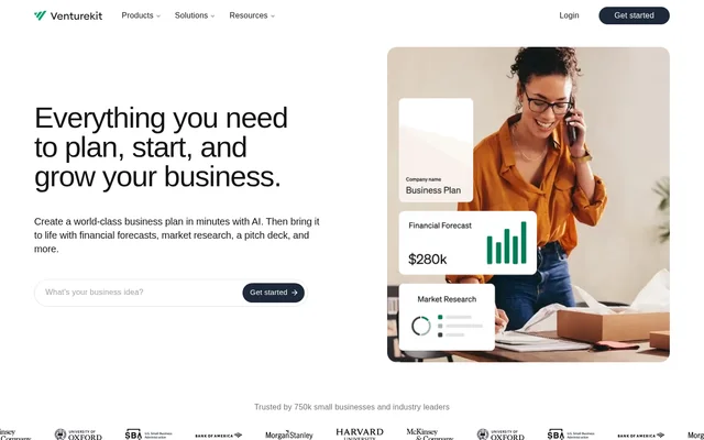 Venturekit website screenshot