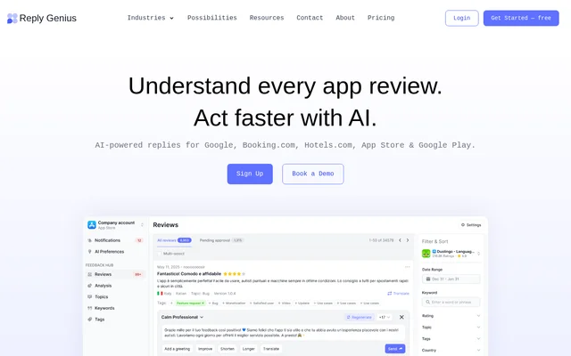 ReplyGenius.ai website screenshot