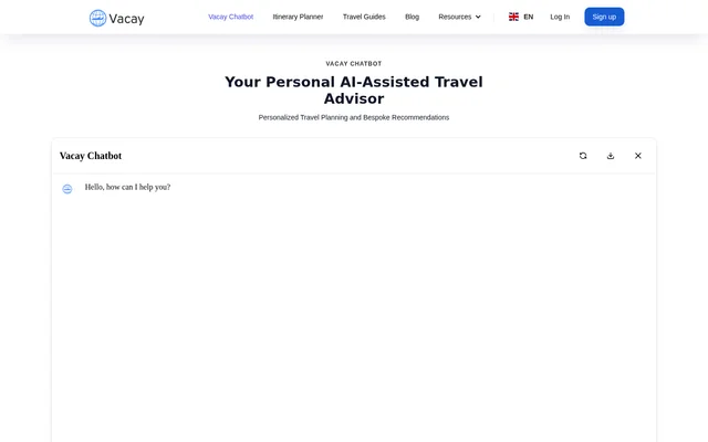 Vacay website screenshot