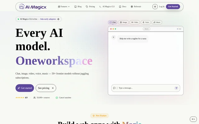 AI Magicx website screenshot