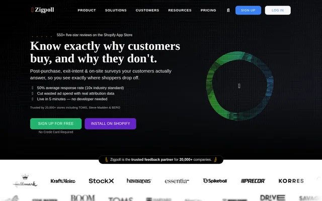 Zigpoll website screenshot