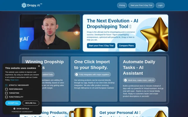 Dropy AI website screenshot