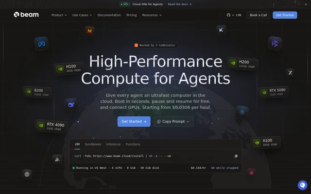 Beam website screenshot