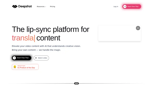 Deepshot AI website screenshot