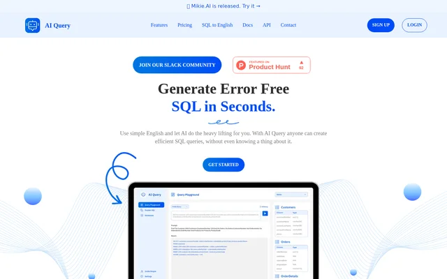 AI Query website screenshot
