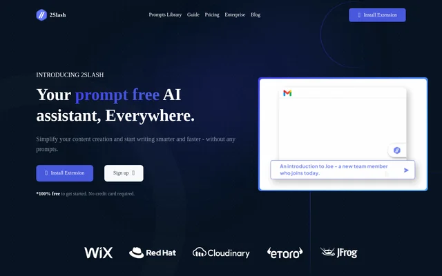 2Slash website screenshot