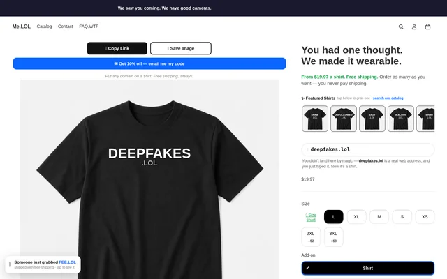 Deepfakes.lol website screenshot