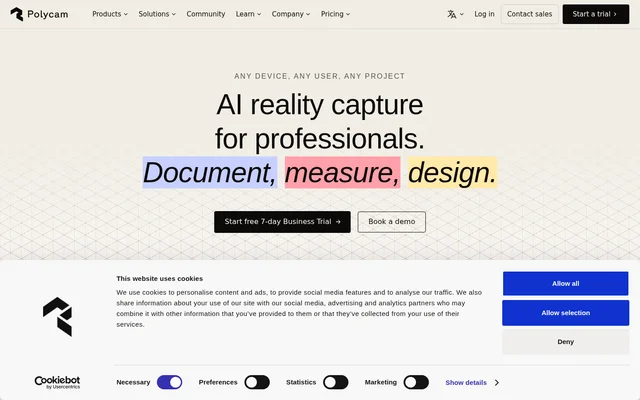 Polycam website screenshot
