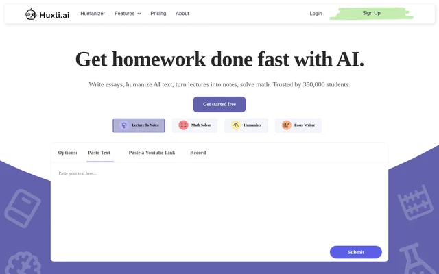 Huxli.ai website screenshot