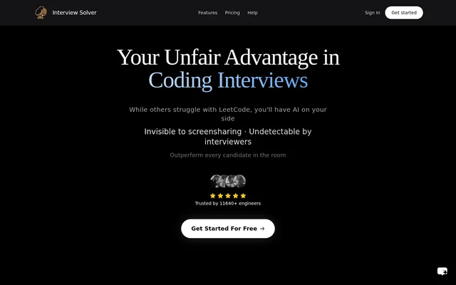 Interview Solver - AI Interview Copilot website screenshot