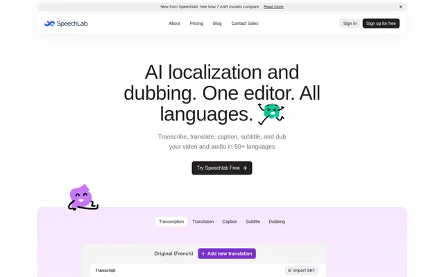 Speechlab website screenshot