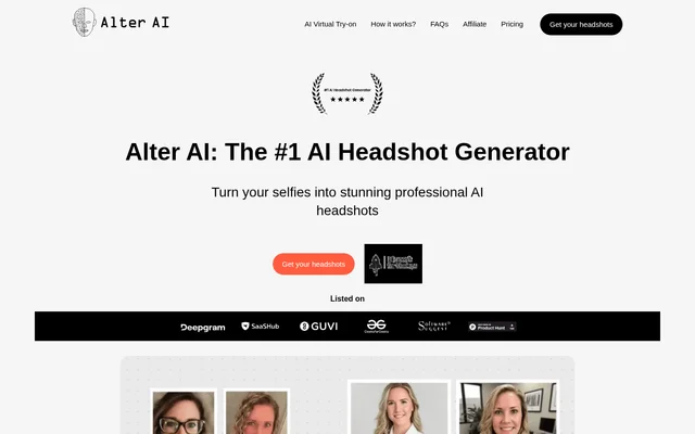Alter AI website screenshot