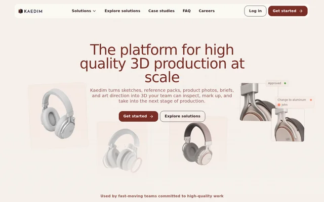 Kaedim website screenshot
