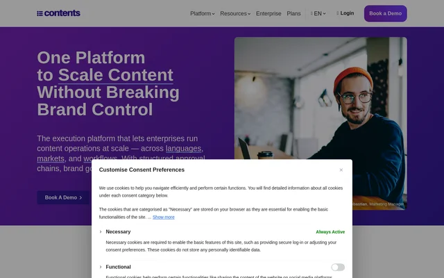 Contents.com website screenshot