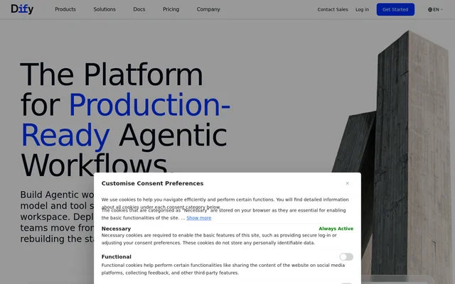 Dify website screenshot