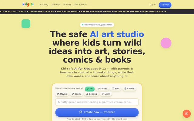 Kidgeni website screenshot
