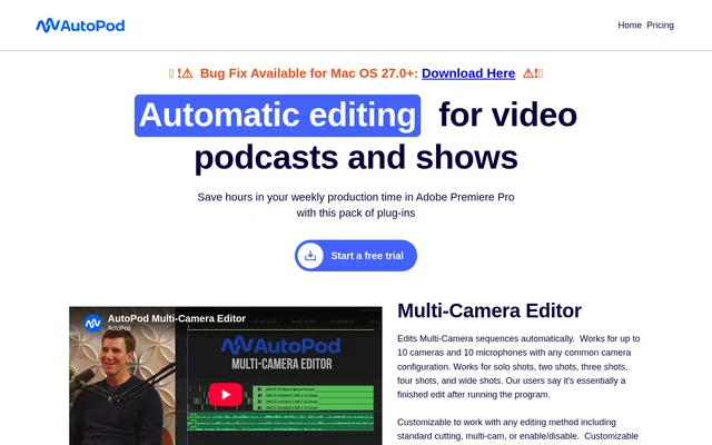 AutoPod website screenshot